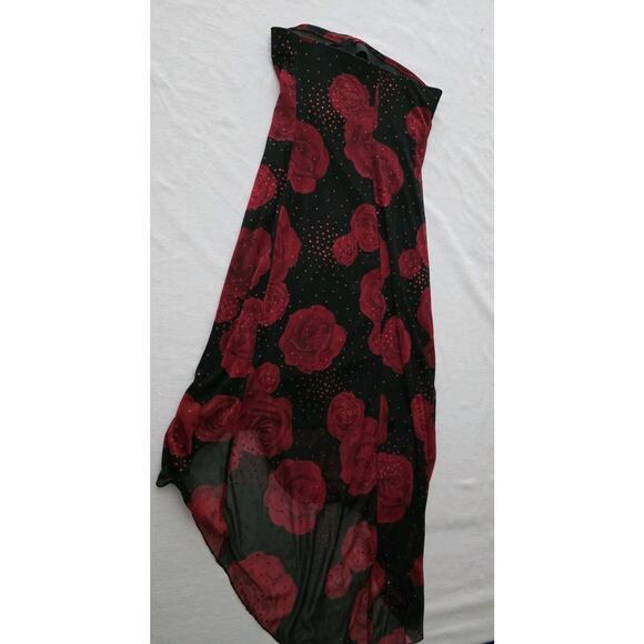 VTG Byer Too Dress 90s Y2K Floral Maxi Sheer Glam Goth Fairy Whismigoth USA Rose - Picture 11 of 14